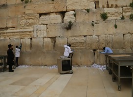 Limpiaron las piedras del Kotel